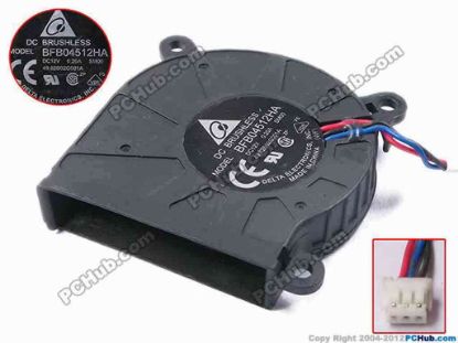 79089 Delta Electronics BFB04512HA Server - Blower Fan SM00, bw45x45x10, w95x3x3, 12V 0.2A Delta Electronics BFB04512HA Server - Blower Fan 