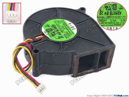 79133 Japan Servo MBDC24Z4S-701 Server - Blower Fan bw75x75x30, w120x3x3, 24V 0.14A 3.1W Japan Servo MBDC24Z4S-701 Server - Blower Fan