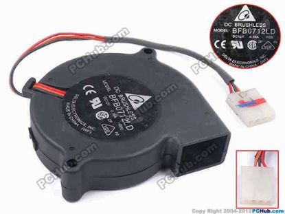 79136 Delta Electronics BFB0712LD Server - Blower Fan -R00, bw76x70x20, w175x3x4, 12V 0.16A Delta Electronics BFB0712LD Server - Blower Fan
