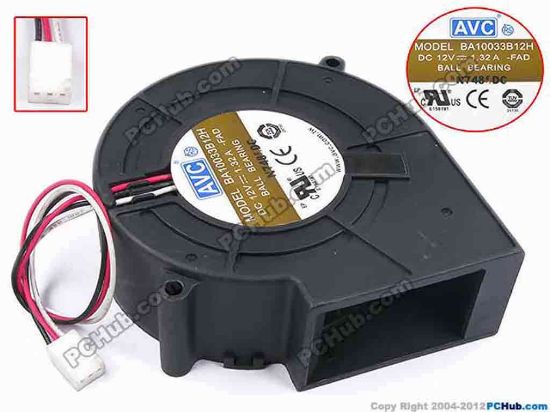 79178 AVC BA10033B12H Server - Blower Fan -FAD, bw97x94x33, w160x3x3, 12V 1.32A AVC BA10033B12H Server - Blower Fan
