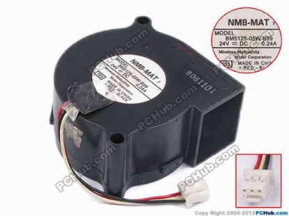 79181 NMB-MAT / Minebea BM5125-05W-B59 Server - Blower Fan T03, bw50x50x25, w60x3x3, 24V 0.24A NMB-MAT / Minebea BM5125-05W-B59 Server - Blower Fan 