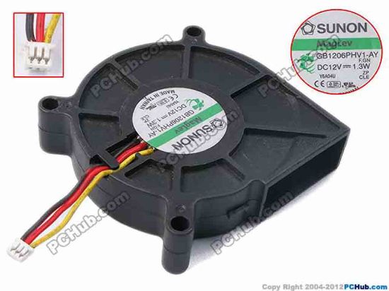 79200 SUNON GB1206PHV1-AY Server - Blower Fan F.GN, bw60x60x15, w25x3x3, 12V 1.3W SUNON GB1206PHV1-AY Server - Blower Fan 