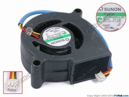 79228 SUNON GB1205PKV4-AY Server - Blower Fan S67.R.GN, bw50x50x20, w130x3x3, 12V 1.3W SUNON GB1205PKV4-AY Server - Blower Fan 