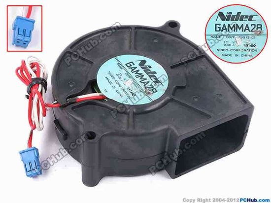 79244 Nidec D07F-12SS13 Server - Blower Fan 02, bw75x75x30, w395x2x2, 12V 0.4A Nidec D07F-12SS13 Server - Blower Fan