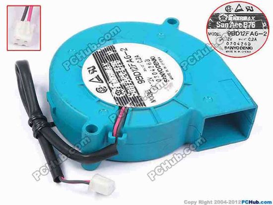 79257 Sanyo Denki 9BD12FA6-2 Server - Blower Fan bw76x70x20, w160x2x2, 12V 0.2A Sanyo Denki 9BD12FA6-2 Server - Blower Fan 