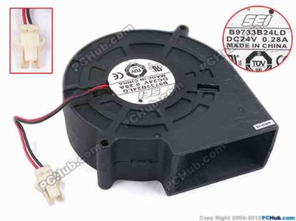 79258 SEI B9733B24LD Server - Blower Fan bw97x94x33, w70x2x2, 24V 0.28A SEI B9733B24LD Server - Blower Fan 