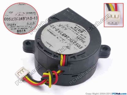 79261 Japan Servo E0525K24B7AS-13 Server - Blower Fan bw48x48x25, w65x3x3, 24V 0.11A Japan Servo E0525K24B7AS-13 Server - Blower Fan
