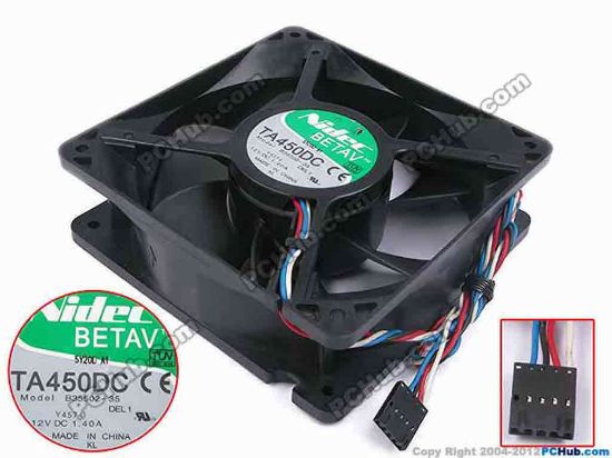 79277 Nidec B35502-35 Server - Square Fan DEL1, sq120x120x38, w340x4x5, 12V 1.4A Nidec B35502-35 Server - Square Fan 