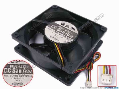79304 Sanyo Denki 109R1212H1011 Server - Square Fan sq120x120x38, w250x3x3, 24V 0.25A Sanyo Denki 109R1212H1011 Server - Square Fan 