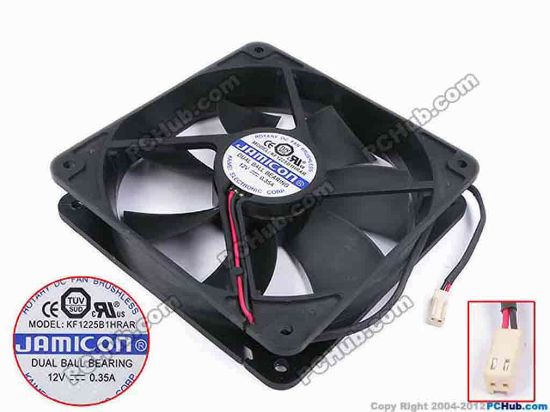 79311 Other Brands Jamicon Server - Square Fan KF1225B1HRAR, sq120x120x25, w195x2x2, 12V 0.35A Other Brands Jamicon Server - Square Fan 