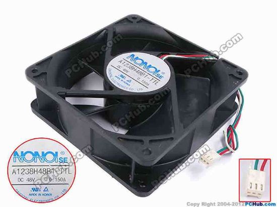 79317 NONOISE A1238H48B1-TTL Server - Square Fan sq120x120x38, w160x3x3, 48V 0.15A NONOISE A1238H48B1-TTL Server - Square Fan 