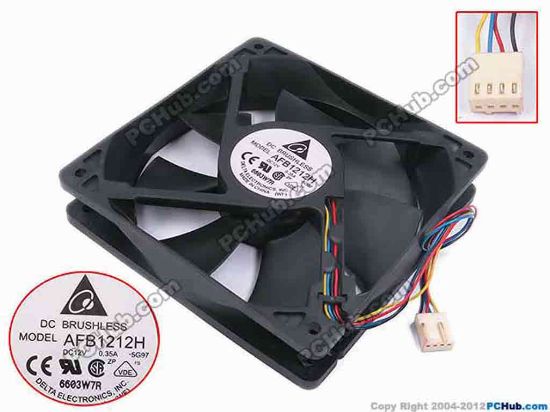 79345 Delta Electronics AFB1212H Server - Square Fan -5G97, sq120x120x25, w210x4x4, 12V 0.35A Delta Electronics AFB1212H Server - Square Fan 