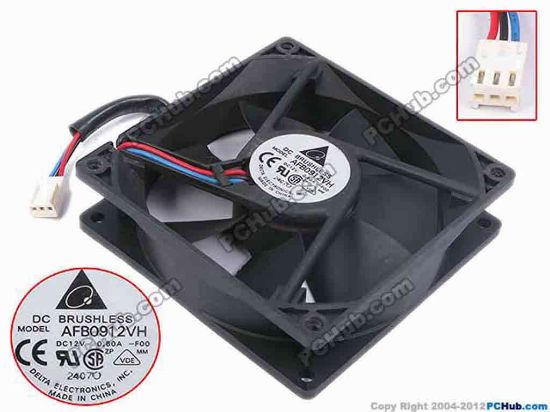 79438 Delta Electronics AFB0912VH Server - Square Fan -F00, sq92x92x25, w105x3x3, 12V 0.6A Delta Electronics AFB0912VH Server - Square Fan 