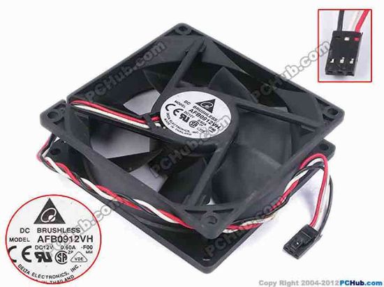 79443 Delta Electronics AFB0912VH Server - Square Fan -F00, sq92x92x25, w210x3x3, 12V 0.6A Delta Electronics AFB0912VH Server - Square Fan 