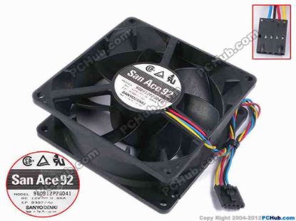 79473 Sanyo Denki 9G0912P2G041 Server - Square Fan sq92x92x32, w155x4x5, 12V 0.88A Sanyo Denki 9G0912P2G041 Server - Square Fan 