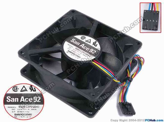 79473 Sanyo Denki 9G0912P2G041 Server - Square Fan sq92x92x32, w155x4x5, 12V 0.88A Sanyo Denki 9G0912P2G041 Server - Square Fan 
