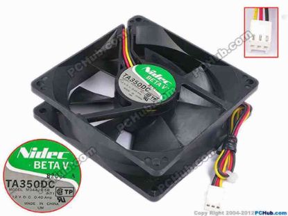 79476 Nidec M34422-58 Server - Square Fan INT, sq92x92x25, w275x3x3, 12V 0.4A Nidec M34422-58 Server - Square Fan 