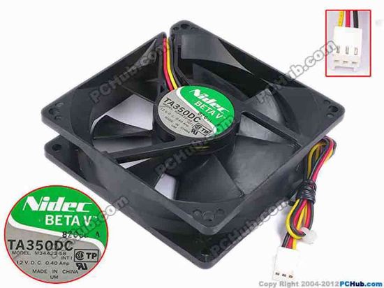79476 Nidec M34422-58 Server - Square Fan INT, sq92x92x25, w275x3x3, 12V 0.4A Nidec M34422-58 Server - Square Fan 