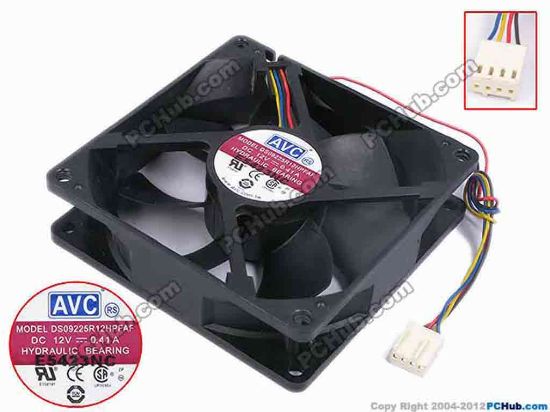 79491 AVC DS09225R12HPFAF Server - Square Fan sq92x92x25, w200x4x4, 12V 0.41A AVC DS09225R12HPFAF Server - Square Fan 