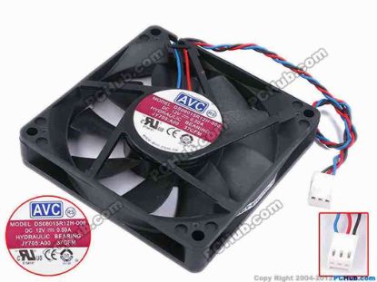 79492 AVC DS08015R12H-006 Server - Square Fan sq80x80x15, w175x3x3, 12V 0.5A AVC DS08015R12H-006 Server - Square Fan 