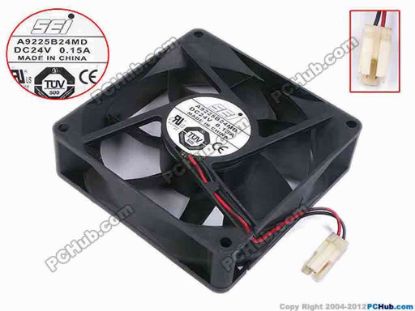 79500 SEI A9225B24MD Server - Square Fan sq92x92x25, w60x2x2, 24V 0.15A SEI A9225B24MD Server - Square Fan 