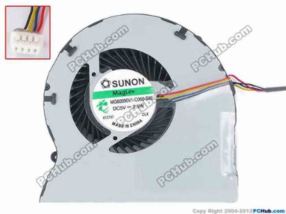 79603 SUNON MG60090V1-C060-S99 Cooling Fan  w75X4X4, 5V 2.5W, Bare Fan SUNON MG60090V1-C060-S99 Cooling Fan  