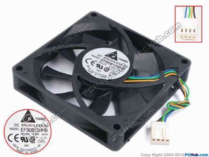 79636 Delta Electronics EFB0812HHB Server - Square Fan -5N74, sq80x80x15, w80x4x4, 12V 0.4A Delta Electronics EFB0812HHB Server - Square Fan 