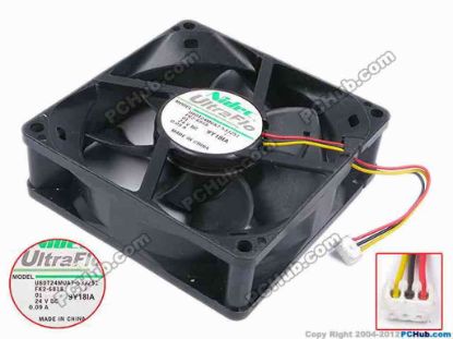 79668 Nidec U80T24MUA7-53J251 Server - Square Fan FK2-6818, sq80x80x25, w60x3x3, 24V 0.09A Nidec U80T24MUA7-53J251 Server - Square Fan 