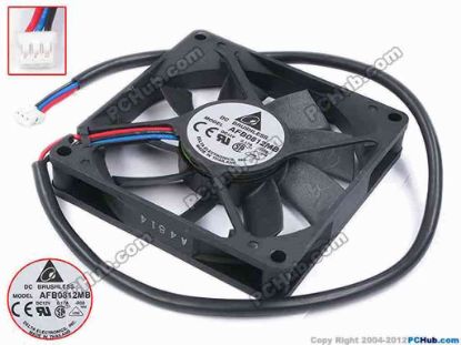 79707 Delta Electronics AFB0812MB Server - Square Fan -R00, sq80x80x15, w350x3x3, 12V 0.17A Delta Electronics AFB0812MB Server - Square Fan 