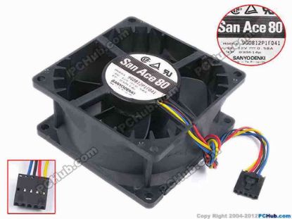 79738 Sanyo Denki 9G0812P1F041 Server - Square Fan sq80x80x38, w170x4x5, 12V 0.58A Sanyo Denki 9G0812P1F041 Server - Square Fan 