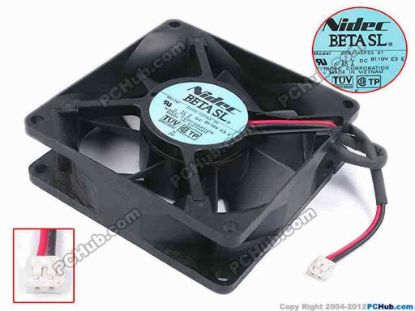 79744 Nidec D08A-12PS3 01 Server - Square Fan sq80x80x25, w120x2x2, 12V 0.5A Nidec D08A-12PS3 01 Server - Square Fan 