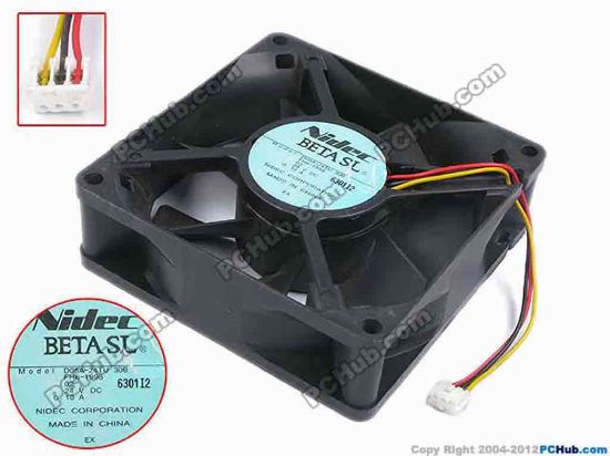 79746 Nidec D08A-24TU 30B Server - Square Fan FH6-1998, 02, sq80x80x25, w60x3x3, 24V 0.1A Nidec D08A-24TU 30B Server - Square Fan 