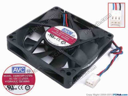79777 AVC DS08015R12H-006 Server - Square Fan sq80x80x15, w170x3x3, 12V 0.5A AVC DS08015R12H-006 Server - Square Fan 