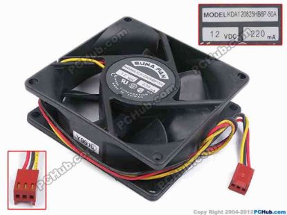 79797 ELINA FAN KDA120825HB6P-50A Server - Square Fan sq80x80x25, w225x3x3, 12V 0.22A ELINA FAN KDA120825HB6P-50A Server - Square Fan 