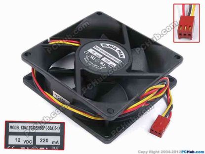 79810 ELINA FAN KDA120825HB6P Server - Square Fan -50A, -1, sq80x80x25, w265x3x3, 12V 0.22A ELINA FAN KDA120825HB6P Server - Square Fan 