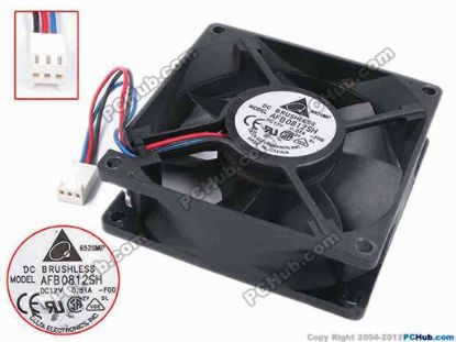 79825 Delta Electronics AFB0812SH Server - Square Fan -F00, sq80x80x25, w90x3x3, 12V 0.51A Delta Electronics AFB0812SH Server - Square Fan 