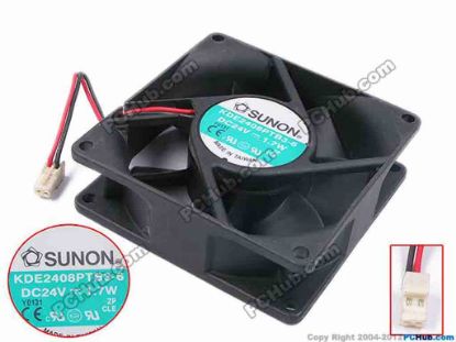 79833 SUNON KDE2408PTB3-6 Server - Square Fan sq80x80x25, w75x2x2, 24V 1.7W SUNON KDE2408PTB3-6 Server - Square Fan 