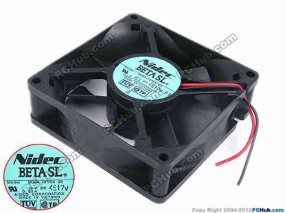 79861 Nidec D08A-12TS3 Server - Square Fan 03, sq80x80x25, w50x2, 12V 0.5A Nidec D08A-12TS3 Server - Square Fan 