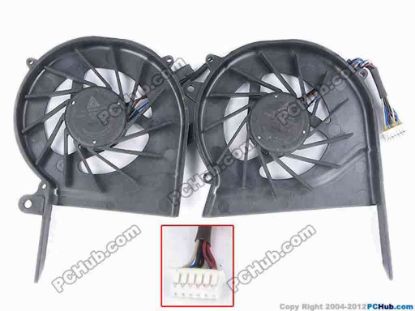 79880 Delta Electronics KSB0505HB Cooling Fan  -9B1L, -9B1K, w30x6x6, 5V 0.40A, 2 Bare fan Delta Electronics KSB0505HB Cooling Fan  