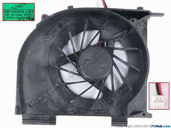 79888 ADDA AB7405HX-LB3 Cooling Fan  QT6A1, w55x3x3, 5V 0.40A, Bare fan. ADDA AB7405HX-LB3 Cooling Fan  