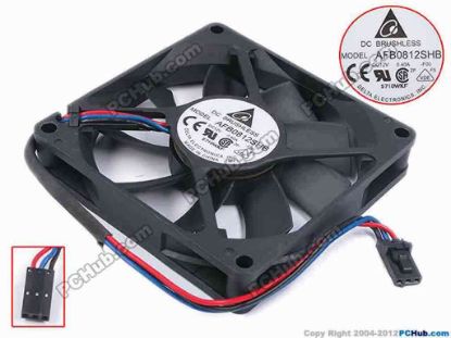 79952 Delta Electronics AFB0812SHB Server - Square Fan -F00, sq80x80x15, w160x3x3, 12V 0.4A Delta Electronics AFB0812SHB Server - Square Fan 