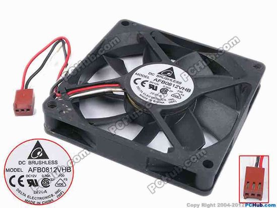 79954 Delta Electronics AFB0812VHB Server - Square Fan -F00, sq80x80x15, w85x3x3, 12V 0.3A Delta Electronics AFB0812VHB Server - Square Fan 
