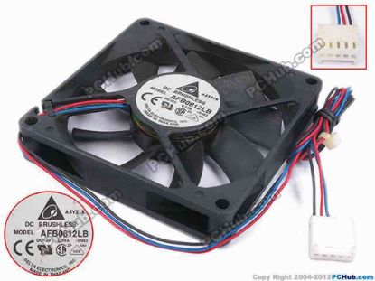 79959 Delta Electronics AFB0812LB Server - Square Fan -5N82, sq80x80x15, w500x3x5, 12V 0.14A Delta Electronics AFB0812LB Server - Square Fan 