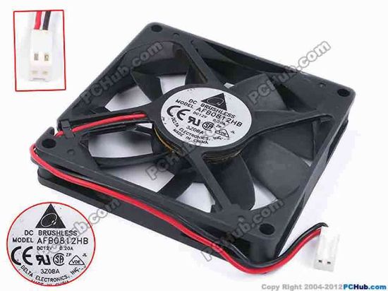 79970 Delta Electronics AFB0812HB Server - Square Fan sq80x80x15, w125x2x2, 12V 0.2A Delta Electronics AFB0812HB Server - Square Fan 