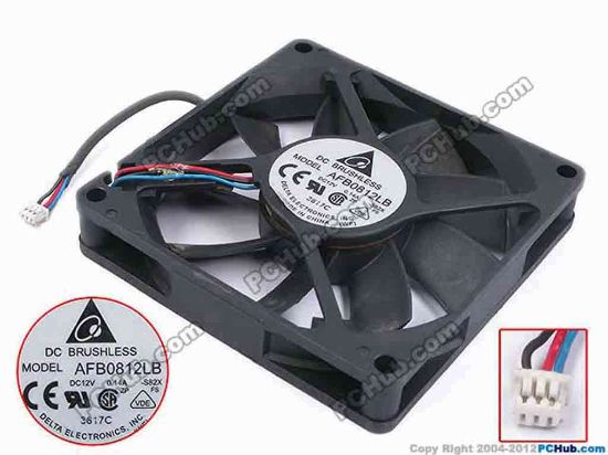 79973 Delta Electronics AFB0812LB Server - Square Fan -S82X, sq80x80x15, w100x3x3, 12V 0.14A Delta Electronics AFB0812LB Server - Square Fan <br />
<br />