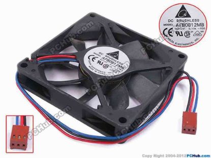 79975 Delta Electronics AFB0812MB Server - Square Fan -F00, sq80x80x15, w200x3x3, 12V 0.17A Delta Electronics AFB0812MB Server - Square Fan 