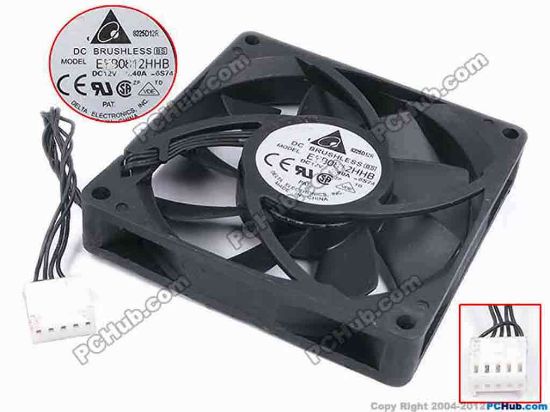 79980 Delta Electronics EFB0812HHB Server - Square Fan -6S74, sq80x80x15, w85x4x5, 12V 0.4A Delta Electronics EFB0812HHB Server - Square Fan