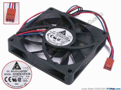 79983 Delta Electronics EFB0812HHB Server - Square Fan -5F40, sq80x80x15, w270x3x3, 12V 0.4A Delta Electronics EFB0812HHB Server - Square Fan 