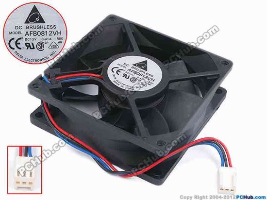 79991 Delta Electronics AFB0812VH Server - Square Fan -R00, sq80x80x25, w140x3x3, 12V 0.41A Delta Electronics AFB0812VH Server - Square Fan 