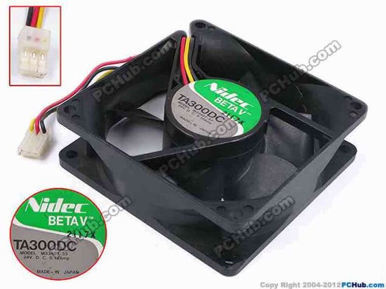 80031 Nidec M33407-33 Server - Square Fan sq80x80x25, w75x3x3, 24V 0.18A Nidec M33407-33 Server - Square Fan 